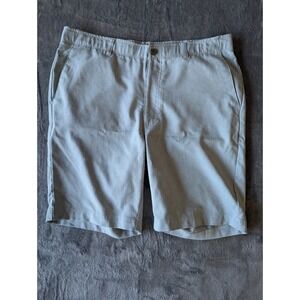 Pebble Beach Dry Luxe Performance Mens Golf Shorts Size 36 Light Gray Flat Front